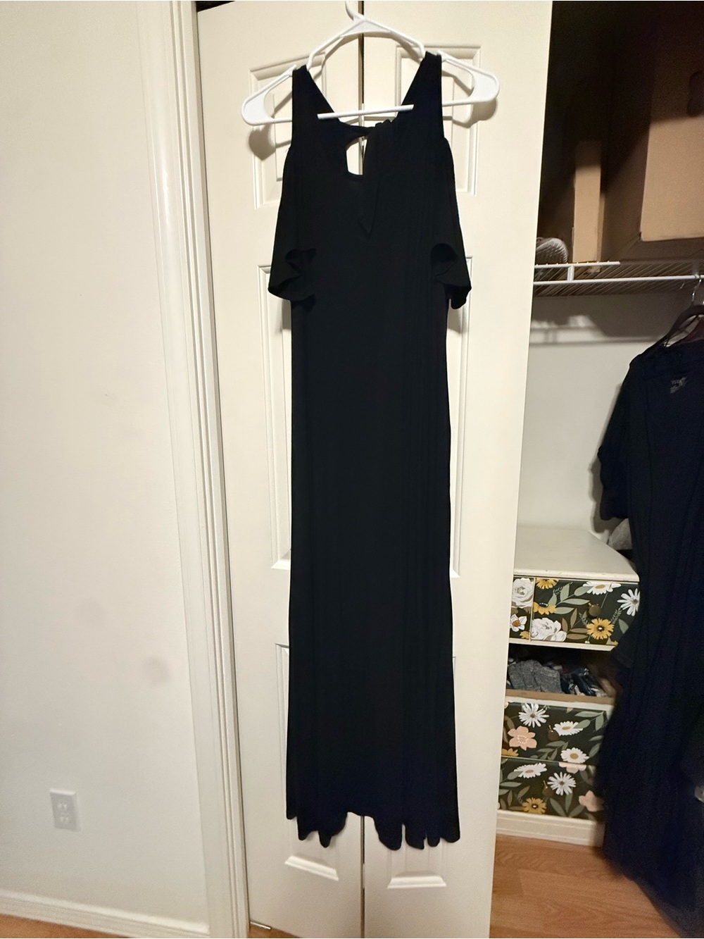 Black Cold-Shoulder Maxi Dress - lane Bryant